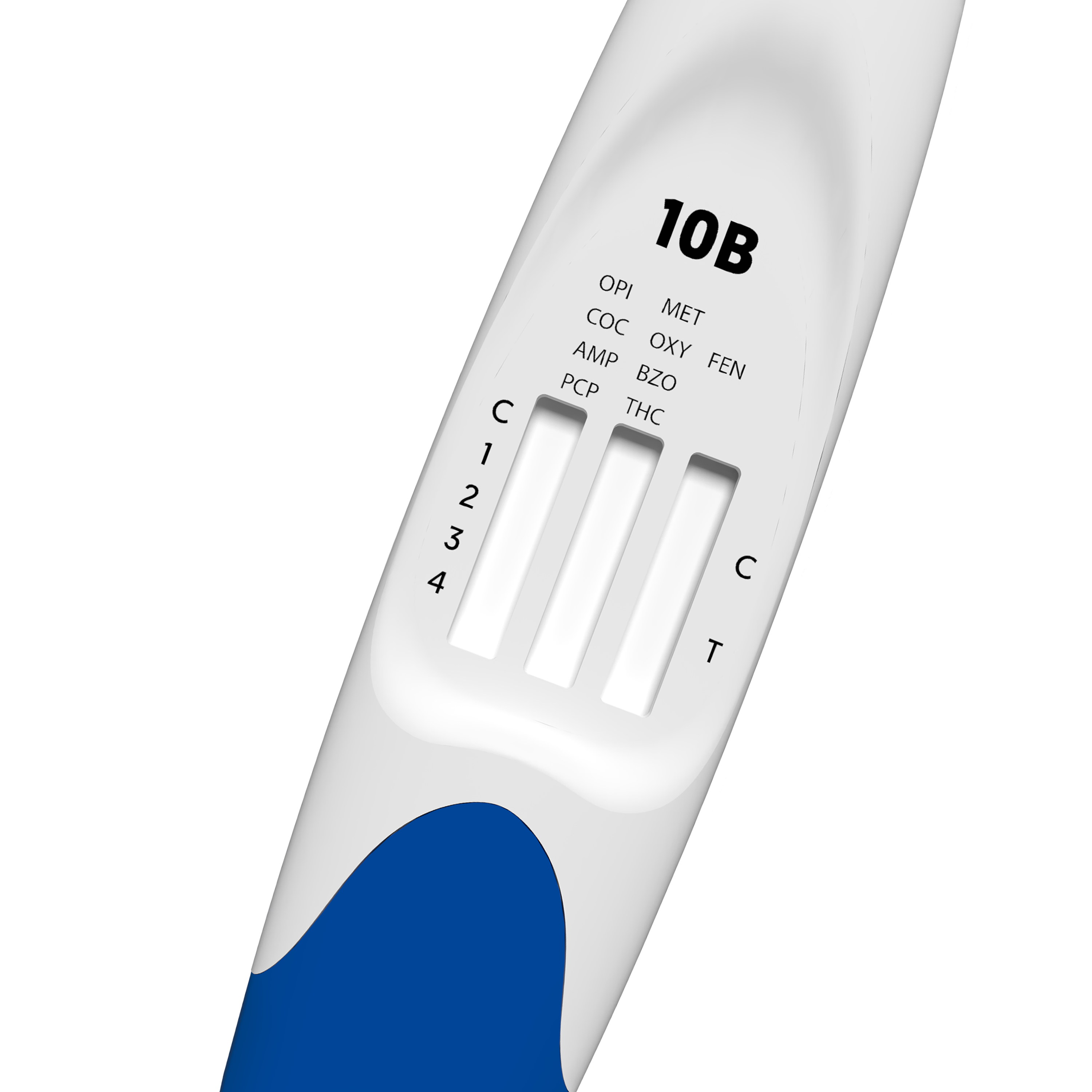 SpeedSwab 10B Cut-Off Levels: THC 25, COC 20, AMP 50, MET 50, OPI 40, PCP 10, OXY 20, BZO 10, FEN 10, ALC 0.02%